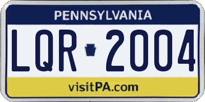 PA license plate LQR2004