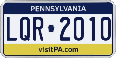 PA license plate LQR2010
