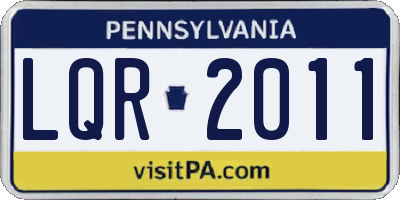 PA license plate LQR2011