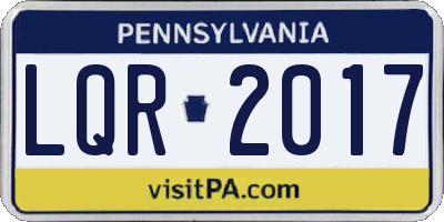 PA license plate LQR2017