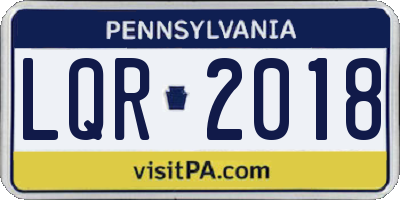 PA license plate LQR2018