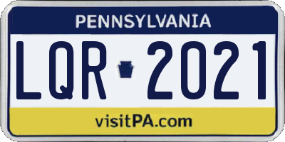 PA license plate LQR2021