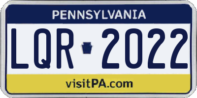 PA license plate LQR2022