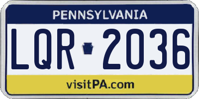 PA license plate LQR2036