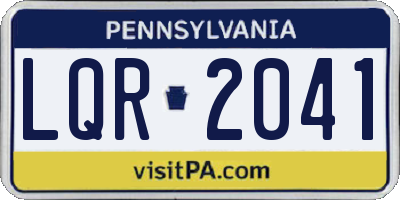 PA license plate LQR2041