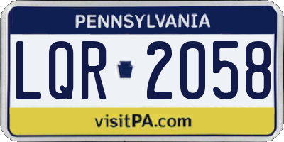 PA license plate LQR2058