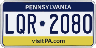 PA license plate LQR2080