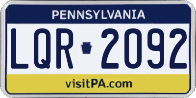 PA license plate LQR2092