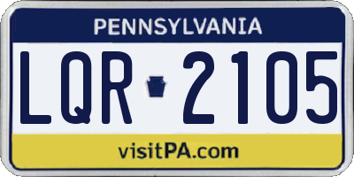PA license plate LQR2105