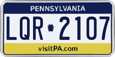 PA license plate LQR2107
