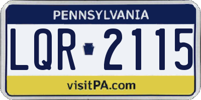 PA license plate LQR2115