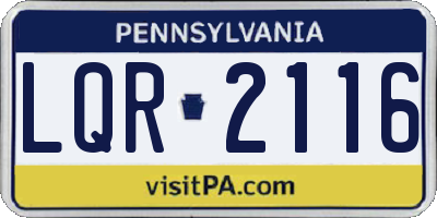 PA license plate LQR2116