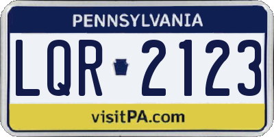PA license plate LQR2123