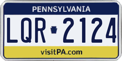 PA license plate LQR2124