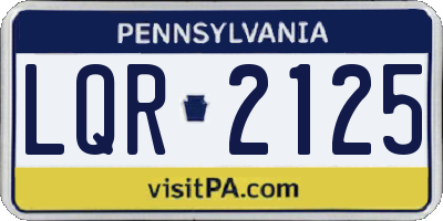 PA license plate LQR2125