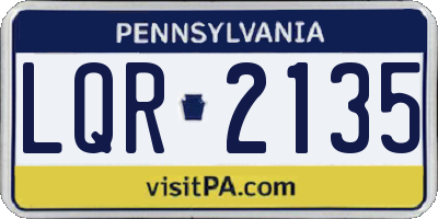 PA license plate LQR2135