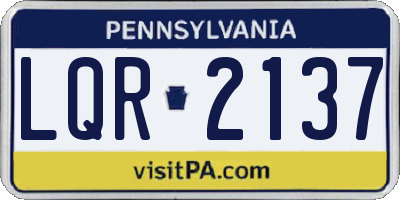 PA license plate LQR2137