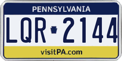 PA license plate LQR2144