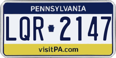 PA license plate LQR2147