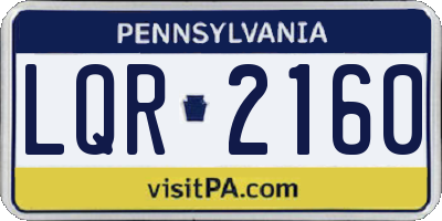 PA license plate LQR2160