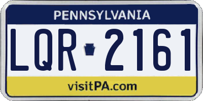 PA license plate LQR2161