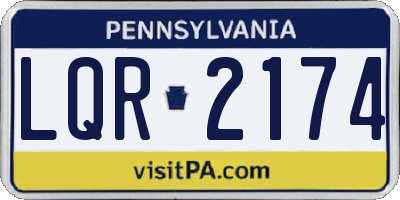PA license plate LQR2174