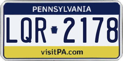 PA license plate LQR2178