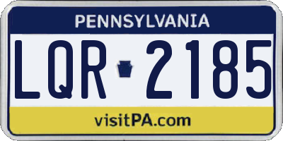 PA license plate LQR2185
