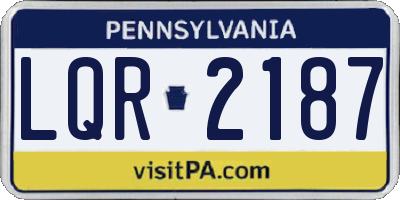 PA license plate LQR2187