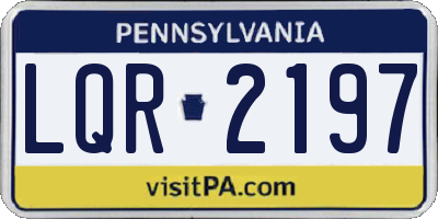 PA license plate LQR2197