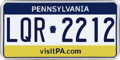 PA license plate LQR2212