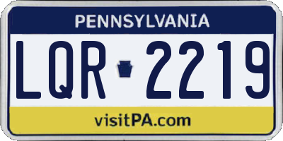 PA license plate LQR2219
