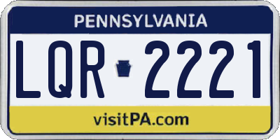 PA license plate LQR2221