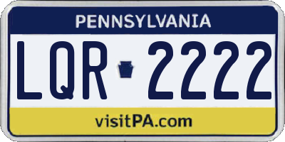PA license plate LQR2222