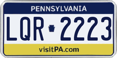 PA license plate LQR2223