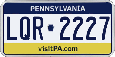 PA license plate LQR2227