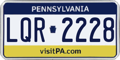 PA license plate LQR2228