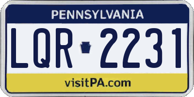 PA license plate LQR2231