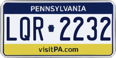 PA license plate LQR2232