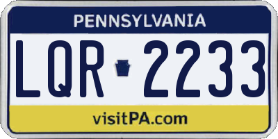 PA license plate LQR2233