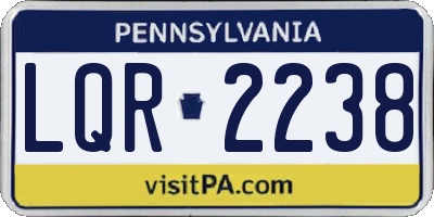 PA license plate LQR2238