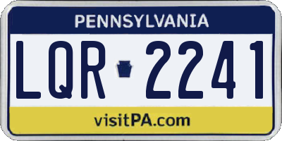 PA license plate LQR2241