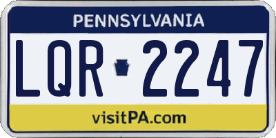 PA license plate LQR2247