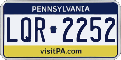 PA license plate LQR2252