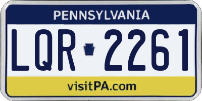 PA license plate LQR2261
