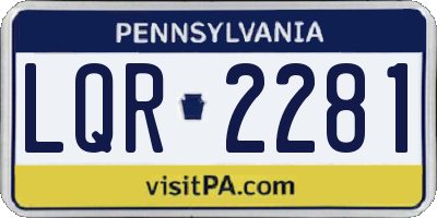 PA license plate LQR2281