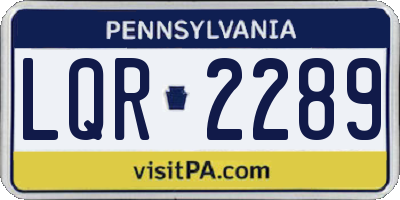 PA license plate LQR2289