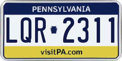 PA license plate LQR2311