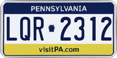 PA license plate LQR2312