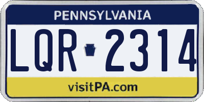PA license plate LQR2314